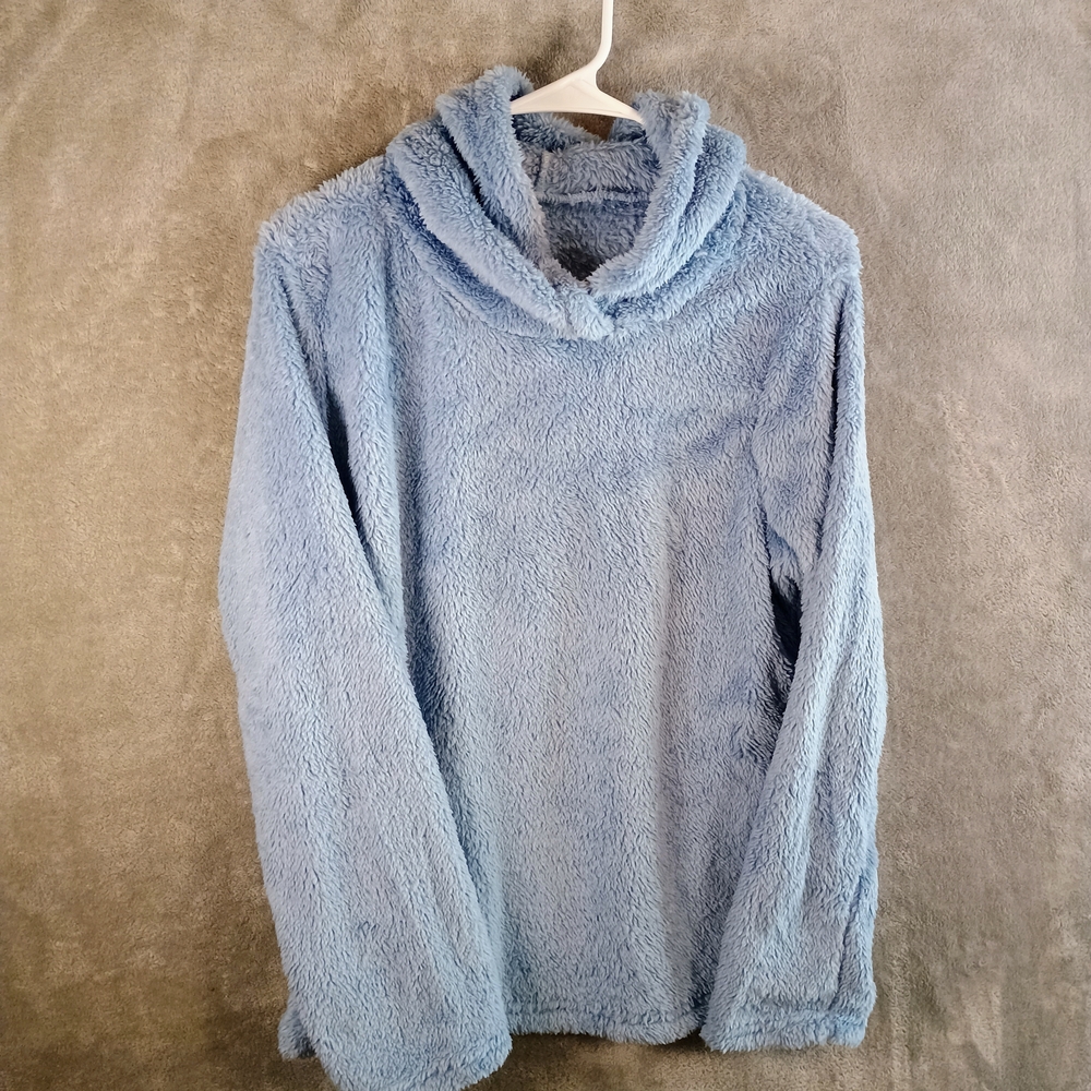Women's Cozy Blue Fleece Hoodie Size Medium